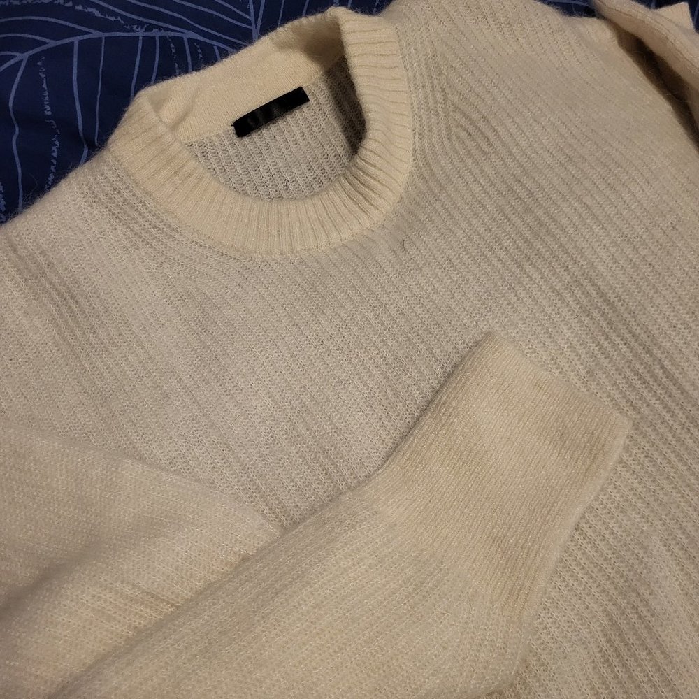 Last Brand (now Quince) Ivory Baby Alpaca-Merino Wool Crew Sweater sz XL Women's